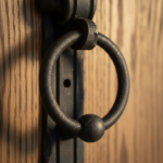 Hand-Forged Wrought Iron Ring Door Knocker (Gold Patina) Classic Entrance Hardware - Image 4