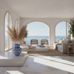 Handmade Ceramic Large Iznik Vase Monumental Size Blue and White Golden Horn (Halic) Style Scroll Pattern - Image 3