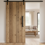 Hand Forged Wrought Iron Door Pull Handle Gold Patina Classical Architectural Hardware - Image 2