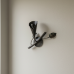 Hand-Forged Wrought Iron Wall Sconce Body (Botanical Lily & Leaf Design) Artistic Fixture - Image 2