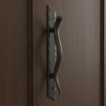 Hand-Forged Wrought Iron Door Pull (Gold Patina) Raw Edge Rustic Entry Hardware - Image 3