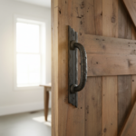 Hand-Forged Wrought Iron Door Pull Handle (Gold Patina) Deep Curved Barn Hardware - Image 2