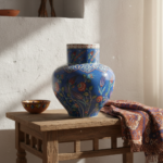 Handmade Ceramic Large Iznik Vase (Monumental Size) Cobalt Blue Background Floral - Image 5