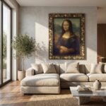 Da Vinci's Reflections: Mona Lisa Textured Print Handmade Illuminated Stones 123cm Type C Rechargeable LED Wall Art - Image 2