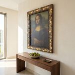 Da Vinci's Reflections: Mona Lisa Textured Print Handmade Illuminated Stones 123cm Type C Rechargeable LED Wall Art - Image 3
